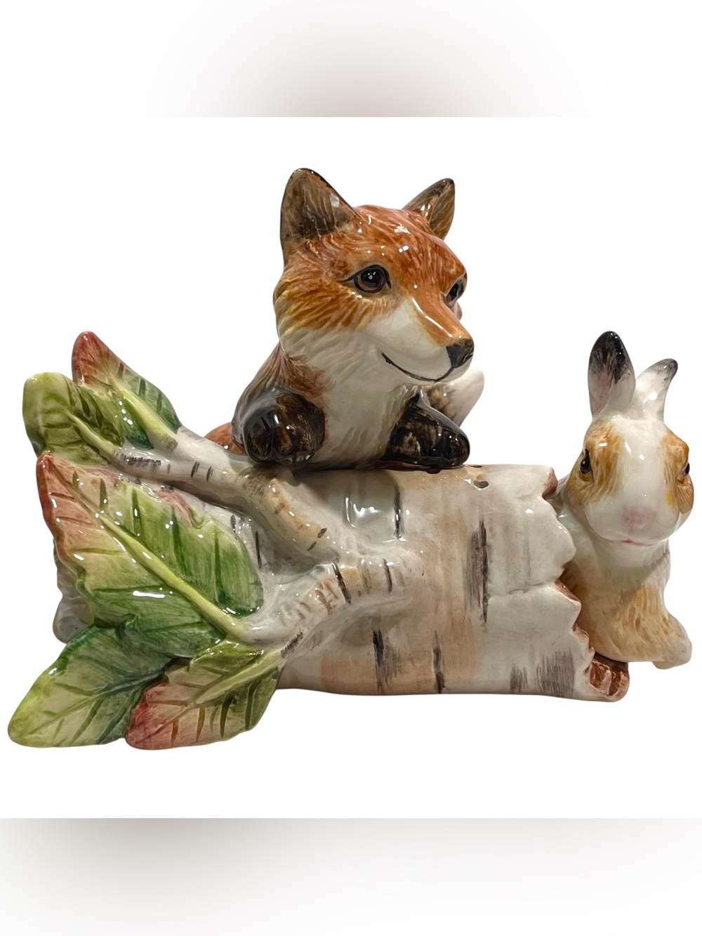 Vintage 1980s Fitz and Floyd Fox and Rabbit High Sierra Salt and Pepper Shakers - Picture 2 of 11